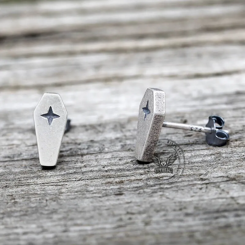Gothic Coffin Cross Sterling Silver Stud Earring sold by GTHIC product image thumbnail 5