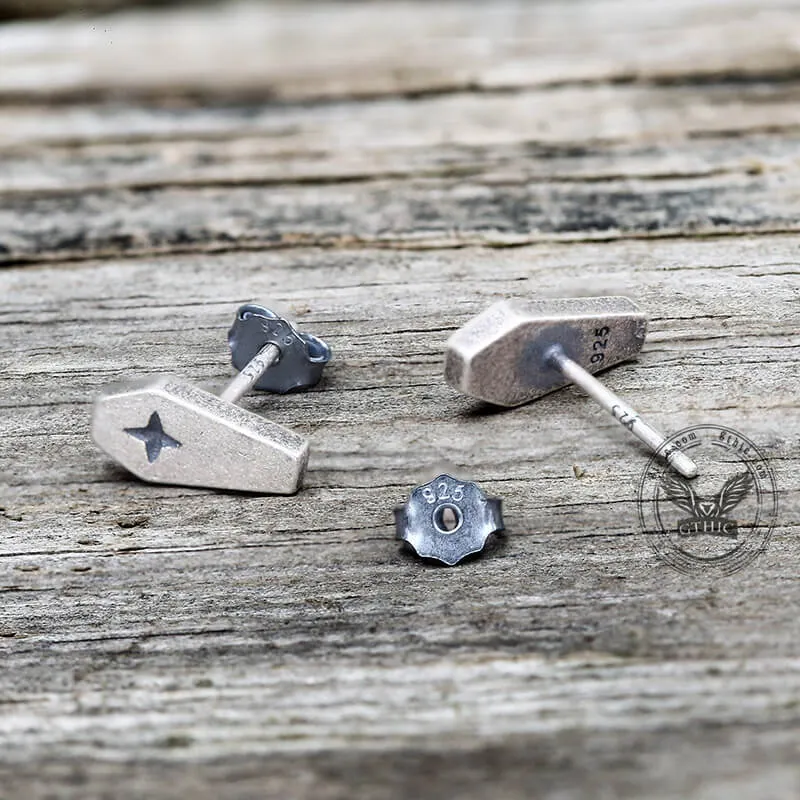 Gothic Coffin Cross Sterling Silver Stud Earring sold by GTHIC product image thumbnail 4