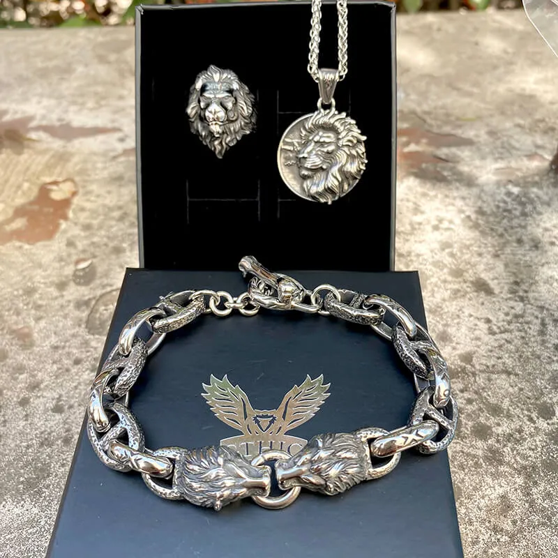 3 Pcs Majestic Lion Stainless Steel Jewelry Set sold by GTHIC