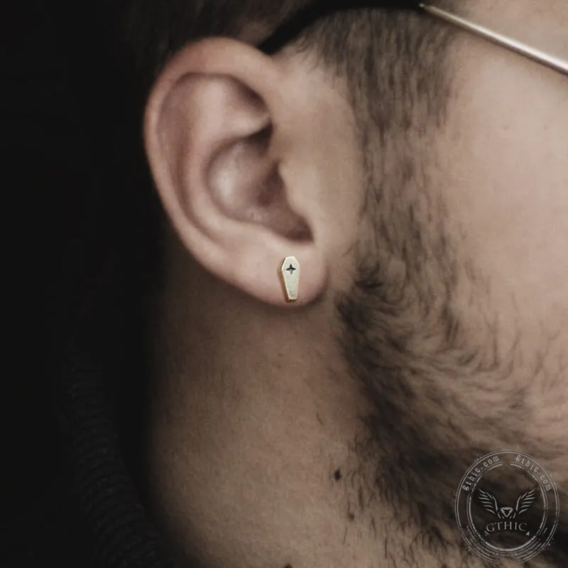 Gothic Coffin Cross Sterling Silver Stud Earring sold by GTHIC product image thumbnail 2