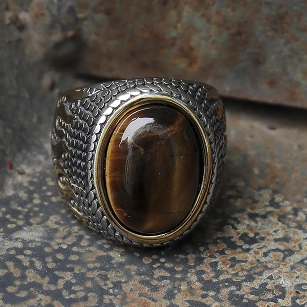 Natural Stone Flame Stainless Steel Ring sold by GTHIC product image thumbnail 3
