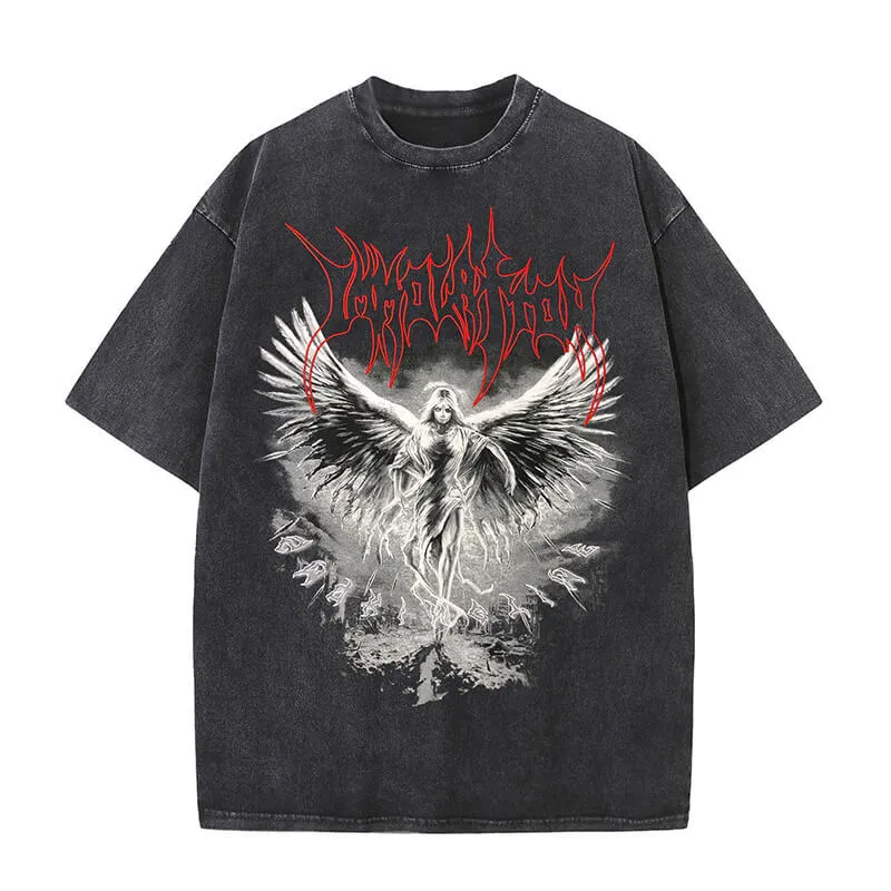 Goth Skull Graffiti Print Casual T-shirt sold by GTHIC product image thumbnail 3