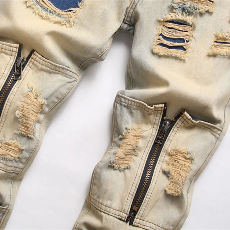 Punk Ripped Patch Cotton Men's Pants sold by GTHIC product image thumbnail 3