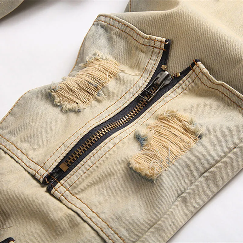 Punk Ripped Patch Cotton Men's Pants sold by GTHIC product image thumbnail 4