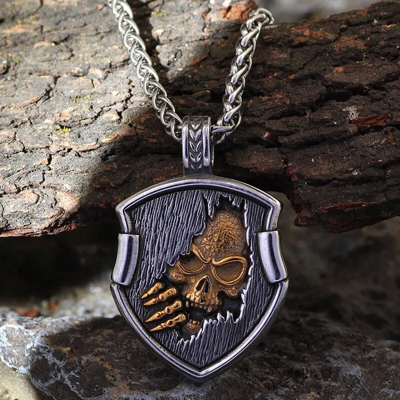 Gothic Skull Vampire Stainless Steel Necklace sold by GTHIC