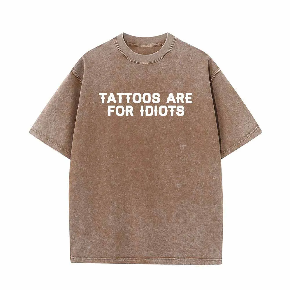 Multicolor Tattoos Are For Idiots Vintage Washed T-shirt sold by GTHIC product image thumbnail 4