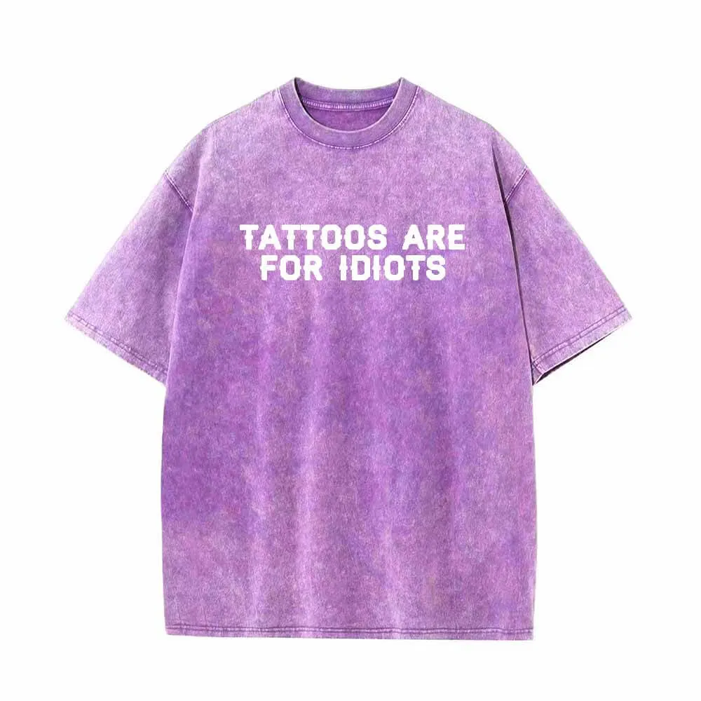 Multicolor Tattoos Are For Idiots Vintage Washed T-shirt sold by GTHIC product image thumbnail 3