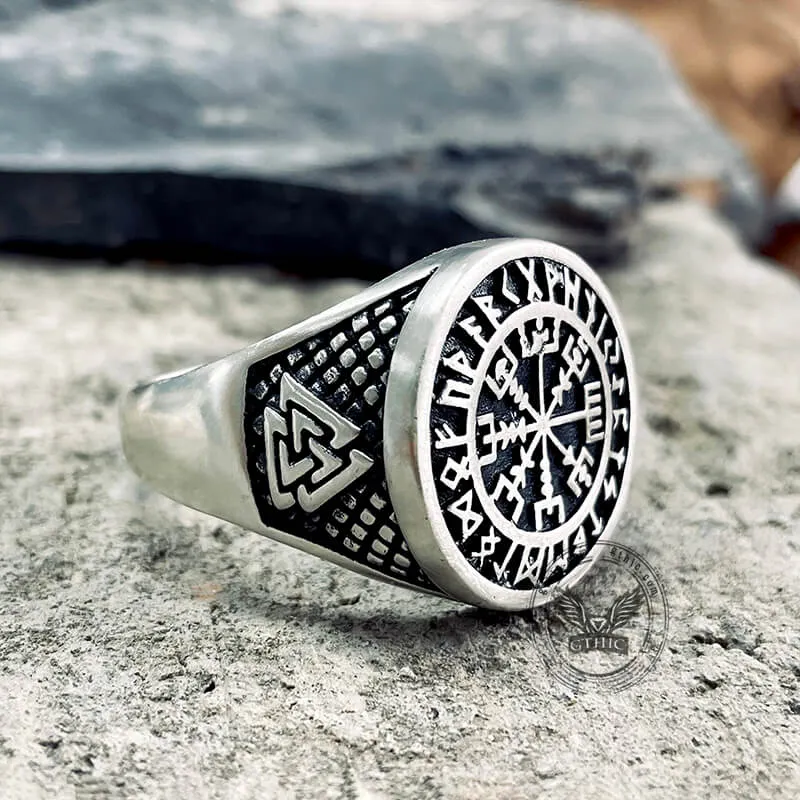 Futhark Runes Compass Sterling Silver Viking Ring sold by GTHIC product image thumbnail 3