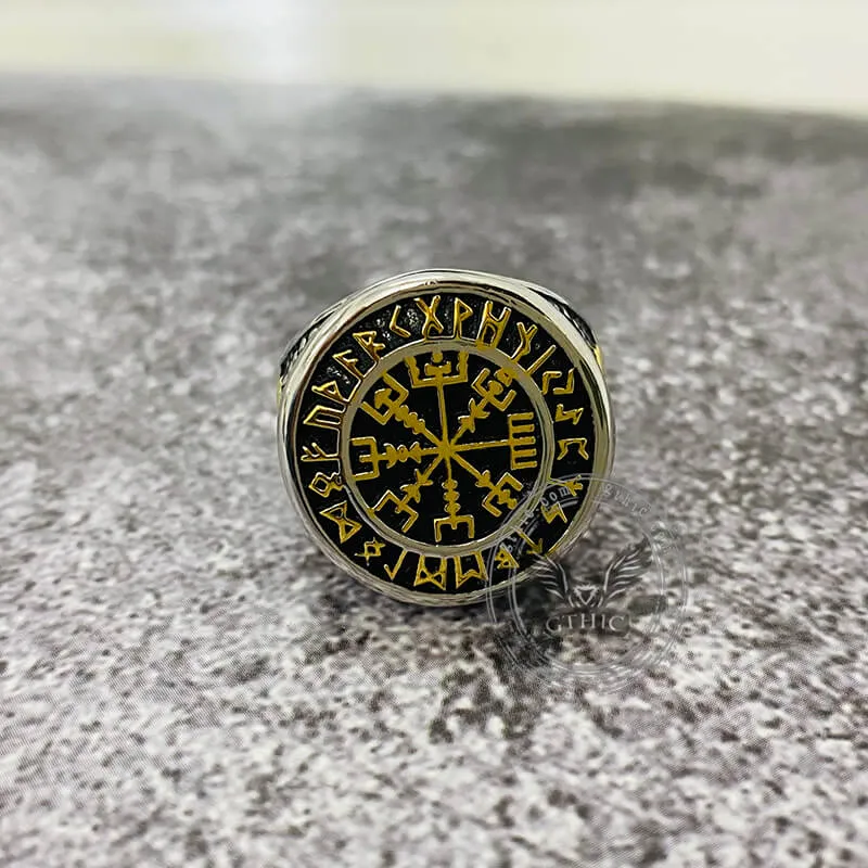 Futhark Runes Compass Sterling Silver Viking Ring sold by GTHIC product image thumbnail 4