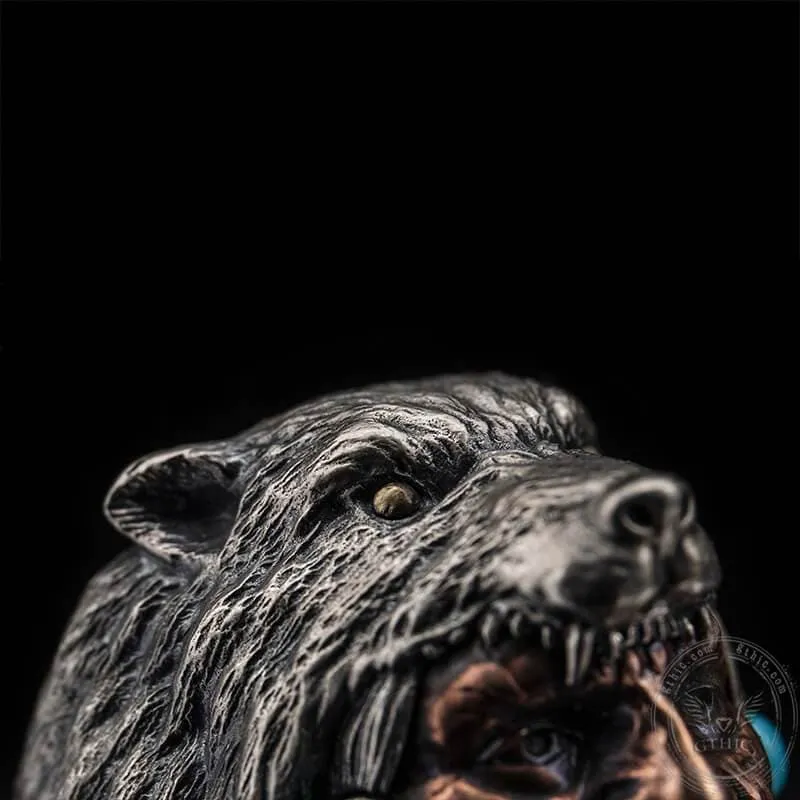 Indian Warrior Bear Head Sterling Silver Ring sold by GTHIC product image thumbnail 4