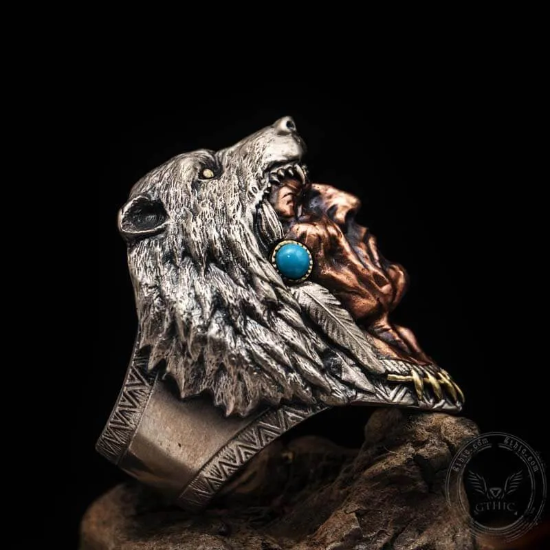 Indian Warrior Bear Head Sterling Silver Ring sold by GTHIC product image thumbnail 3