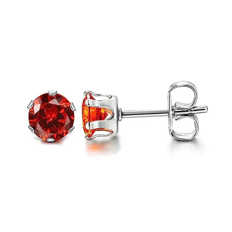 Birthstone Zirconia Stainless Steel Stud Earrings sold by GTHIC product image thumbnail 5