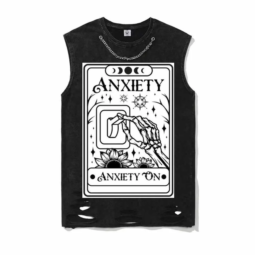 Funny Skeleton Tarot Card Vintage Washed T-shirt Vest Top sold by GTHIC product image thumbnail 2