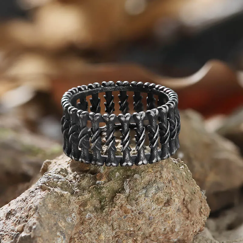 Skull Bone Stainless Steel Band Ring sold by GTHIC
