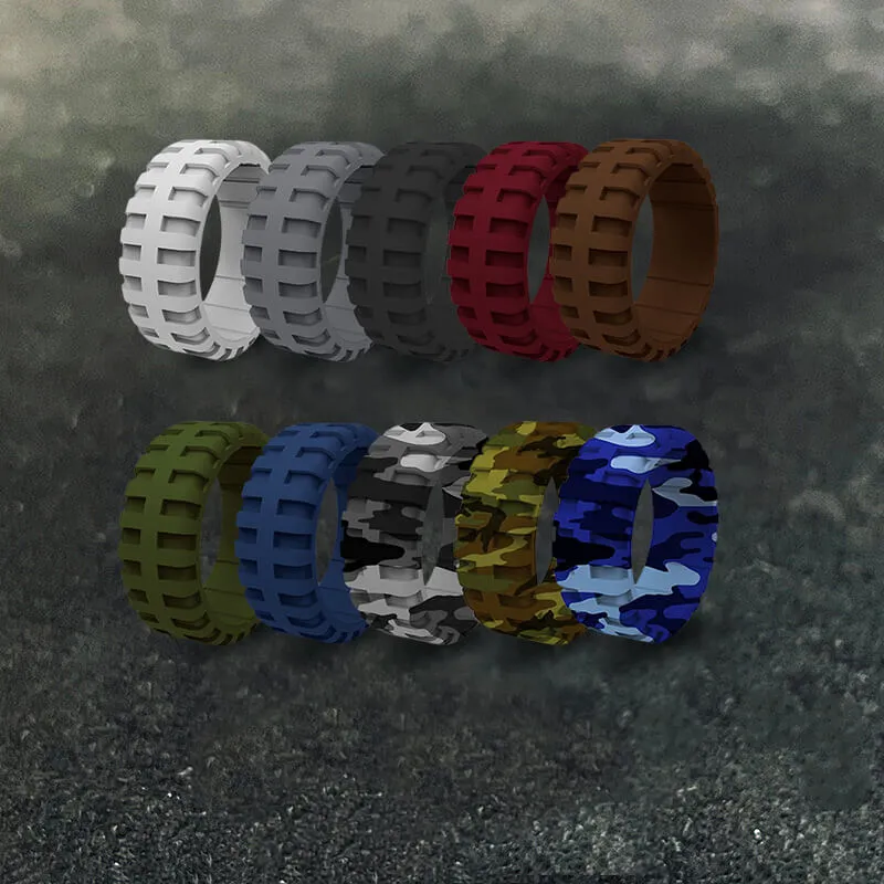 Simple Tire Pattern Silicone Ring sold by GTHIC