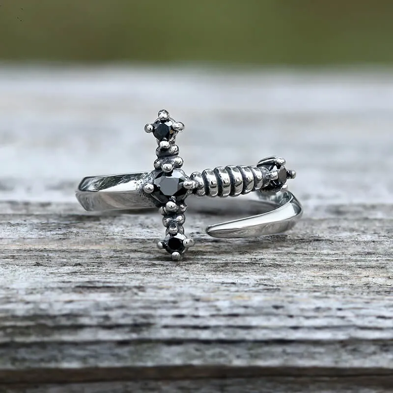 Bent Sword Stainless Steel Gothic Ring sold by GTHIC product image thumbnail 4