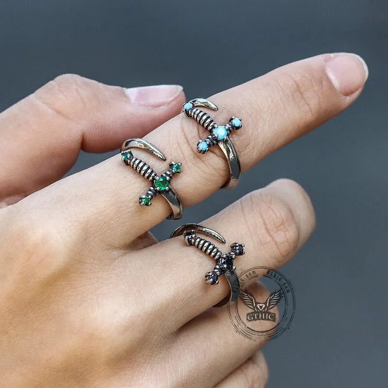 Bent Sword Stainless Steel Gothic Ring sold by GTHIC product image thumbnail 2