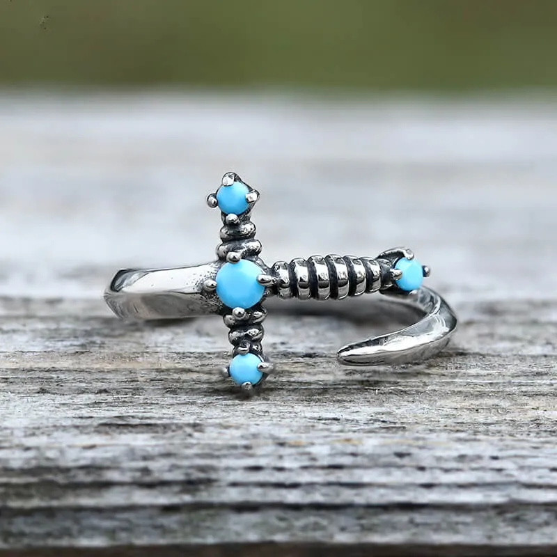 Bent Sword Stainless Steel Gothic Ring sold by GTHIC