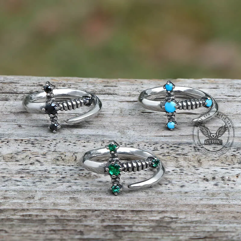 Bent Sword Stainless Steel Gothic Ring sold by GTHIC product image thumbnail 3