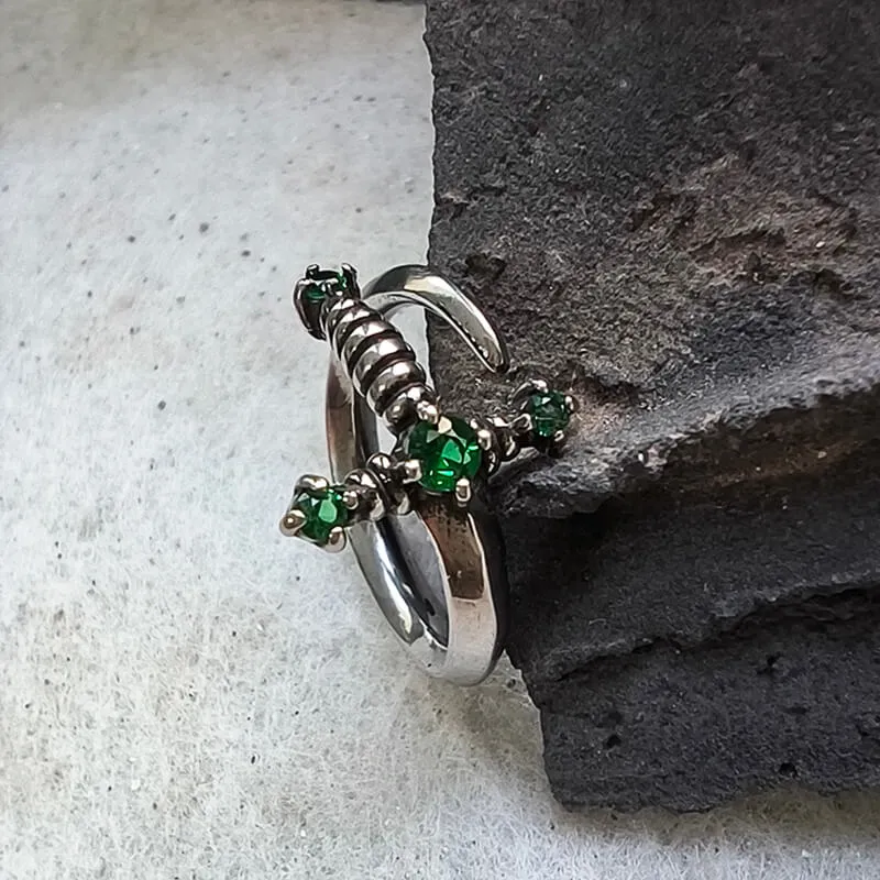 Bent Sword Stainless Steel Gothic Ring sold by GTHIC product image thumbnail 5