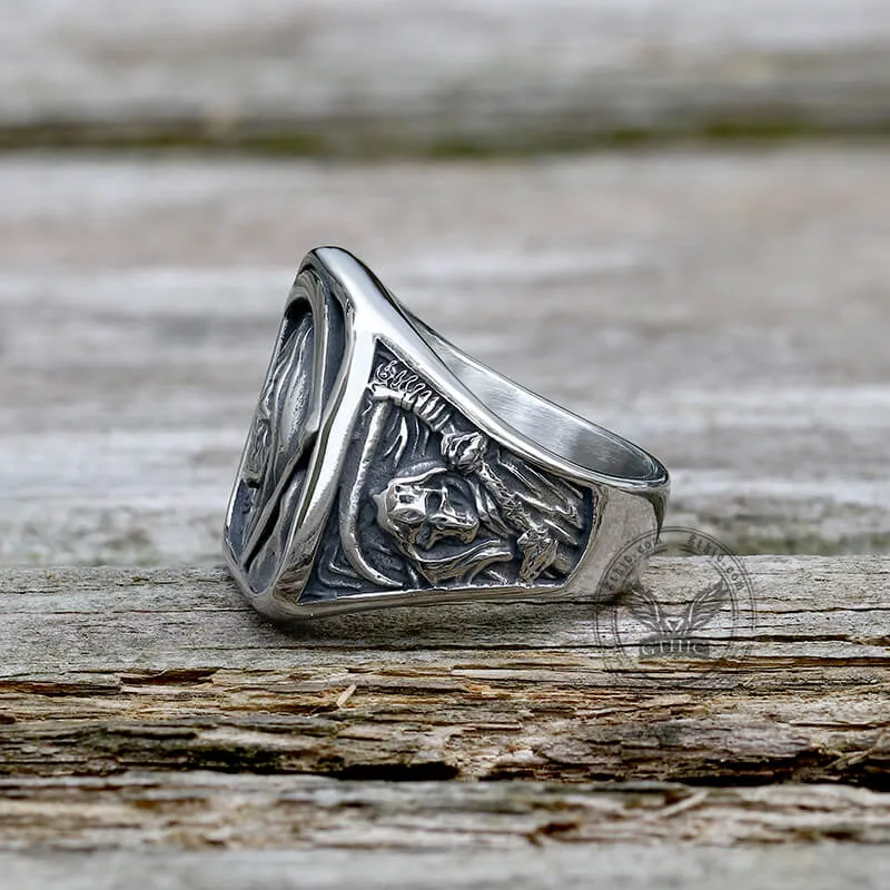 Vintage Grim Reaper Skull Stainless Steel Square Ring sold by GTHIC product image thumbnail 5