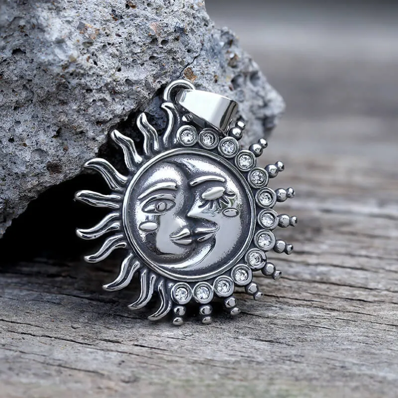 Sun And Moon Face Stainless Steel Pendant sold by GTHIC