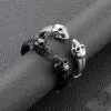 Punk Double Skull Wire Stainless Steel Bracelet sold by GTHIC