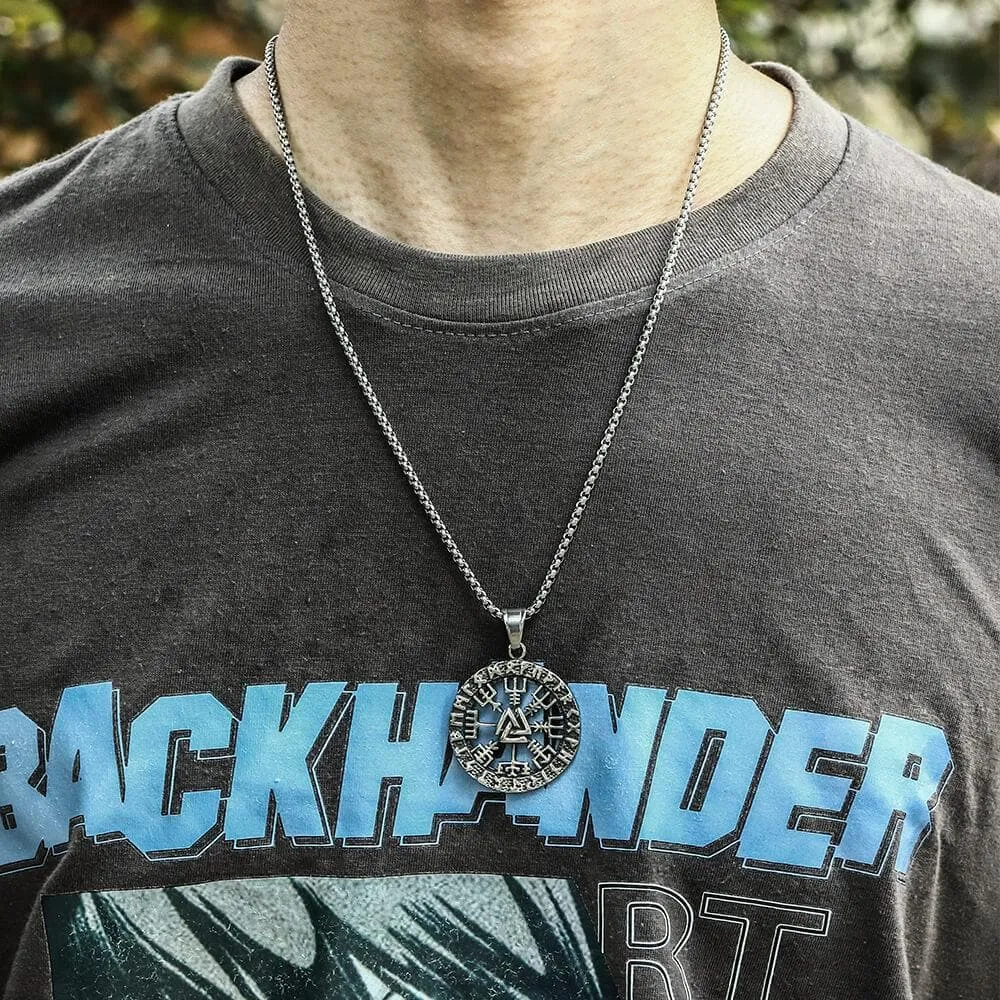 Triangle Valknut Compass Stainless Steel Viking Pendant sold by GTHIC product image thumbnail 2