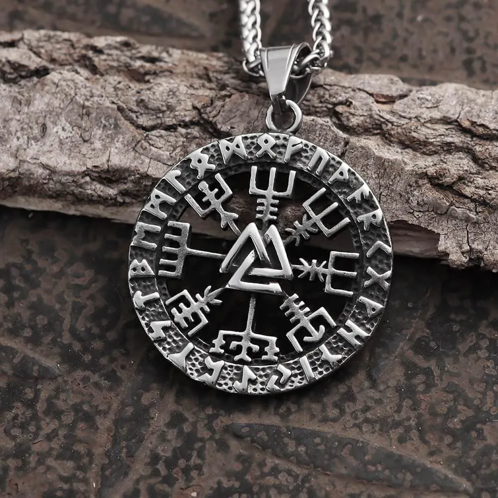 Triangle Valknut Compass Stainless Steel Viking Pendant sold by GTHIC