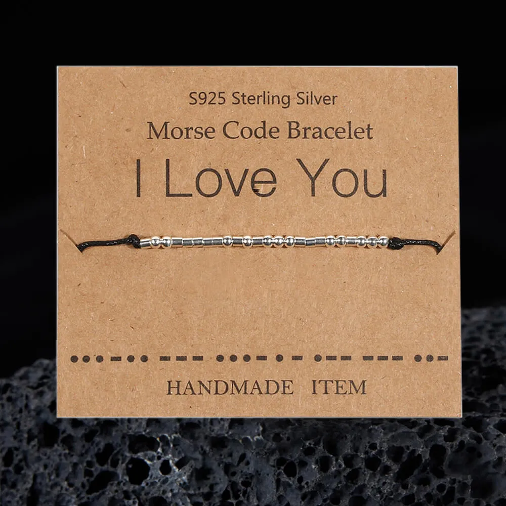 I Love You Morse Code Sterling Silver Bracelet sold by GTHIC product image thumbnail 3