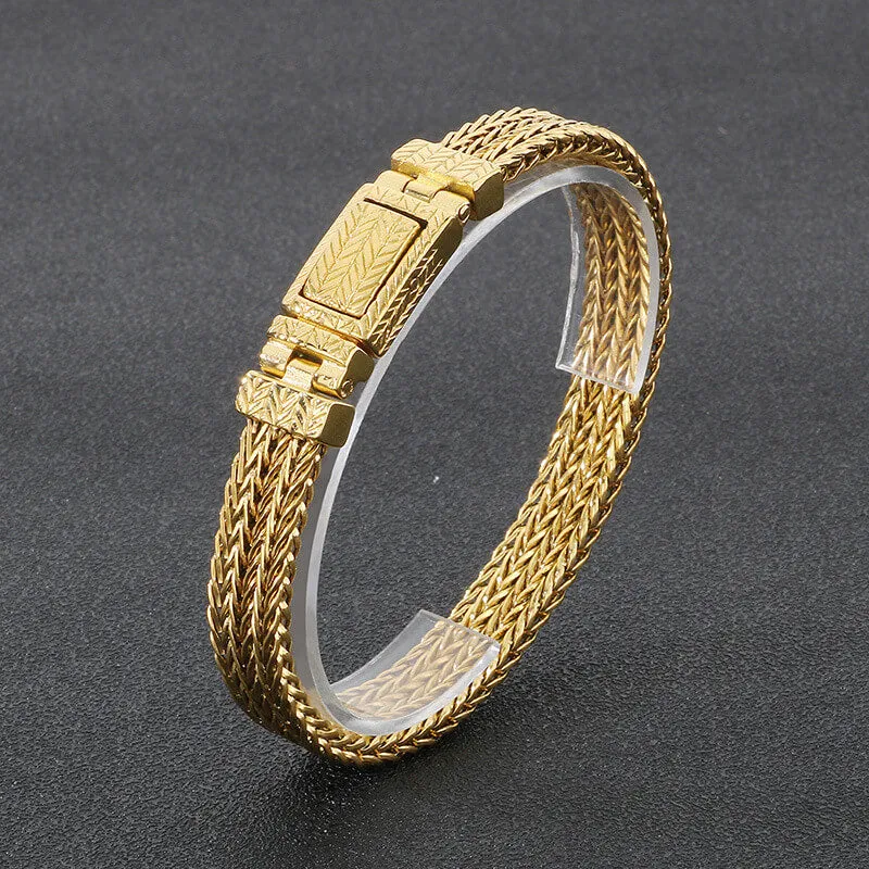 Simple Wheat Braided Stainless Steel Bracelet sold by GTHIC product image thumbnail 4