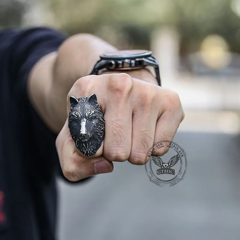 Fenrir Wolf Stainless Steel Viking Ring sold by GTHIC product image thumbnail 2