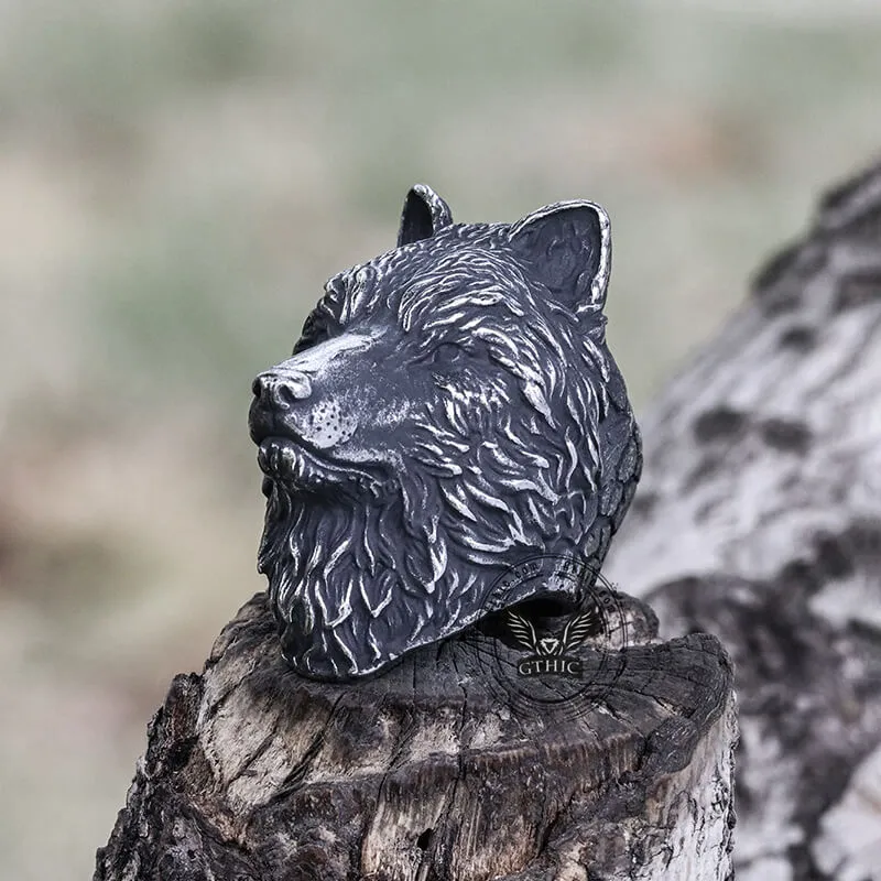 Fenrir Wolf Stainless Steel Viking Ring sold by GTHIC product image thumbnail 3