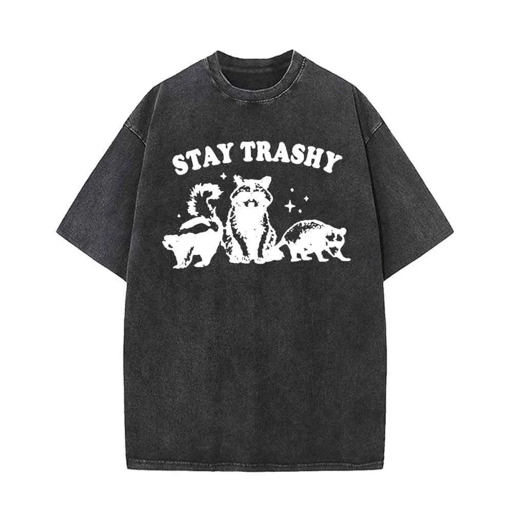 Stay Trashy Vintage Washed T-shirt sold by GTHIC