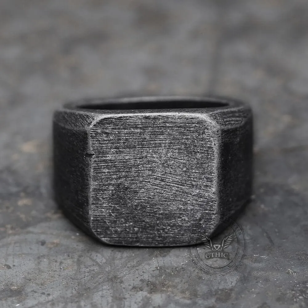 Retro Simple Plain Stainless Steel Square Ring sold by GTHIC product image thumbnail 4