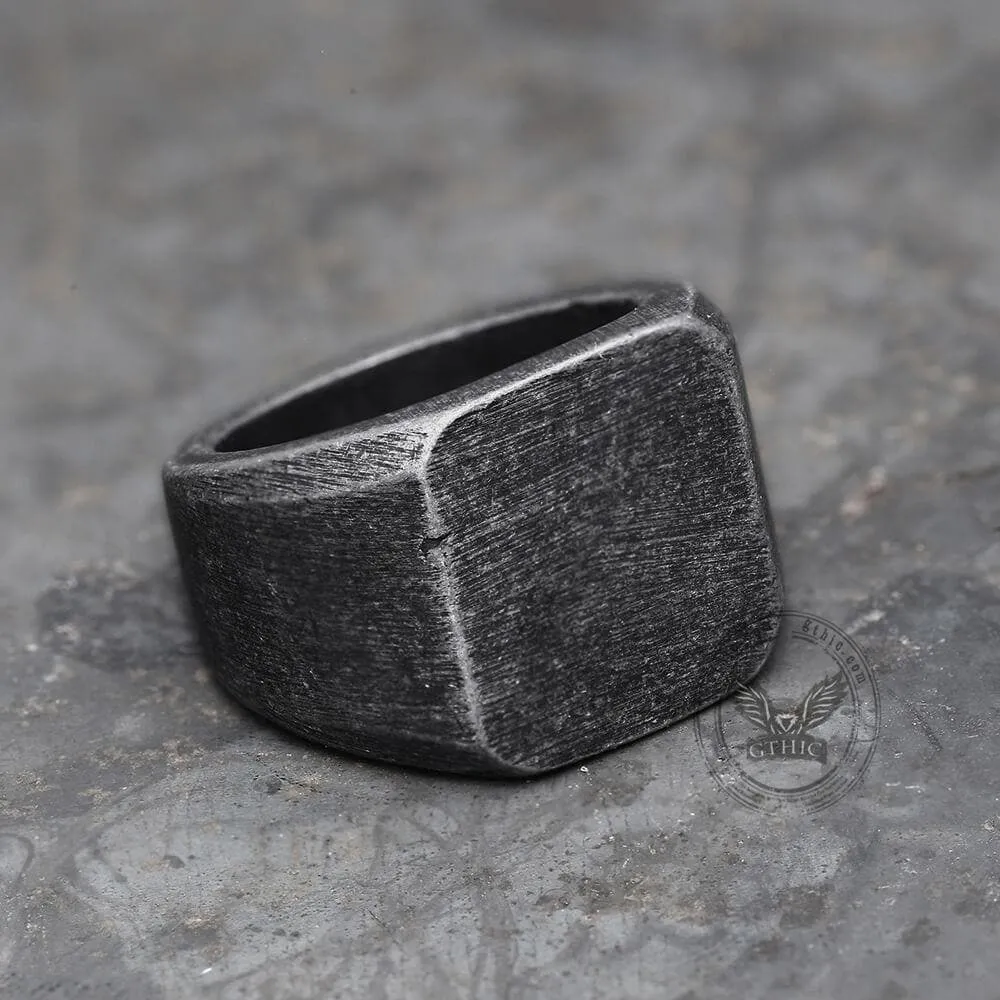 Retro Simple Plain Stainless Steel Square Ring sold by GTHIC product image thumbnail 5