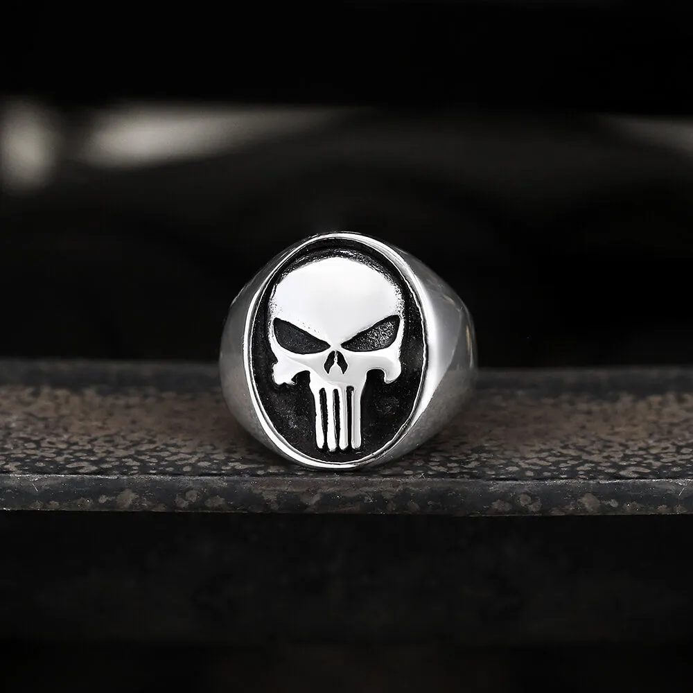 Punk Designed Skull Head Stainless Steel Ring sold by GTHIC