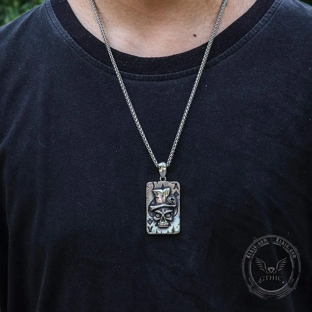 Ace of Spades Stainless Steel Skull Pendant sold by GTHIC product image thumbnail 4