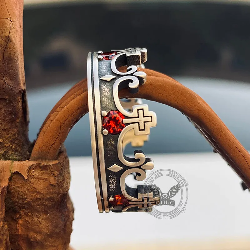 Gothic Roman Gemstone Crown Sterling Silver Ring sold by GTHIC product image thumbnail 5