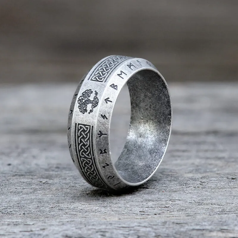 Retro Tree Of Life Knot Stainless Steel Viking Ring sold by GTHIC