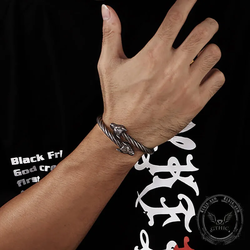 Wolf Head Stainless steel Open Bracelet sold by GTHIC product image thumbnail 3