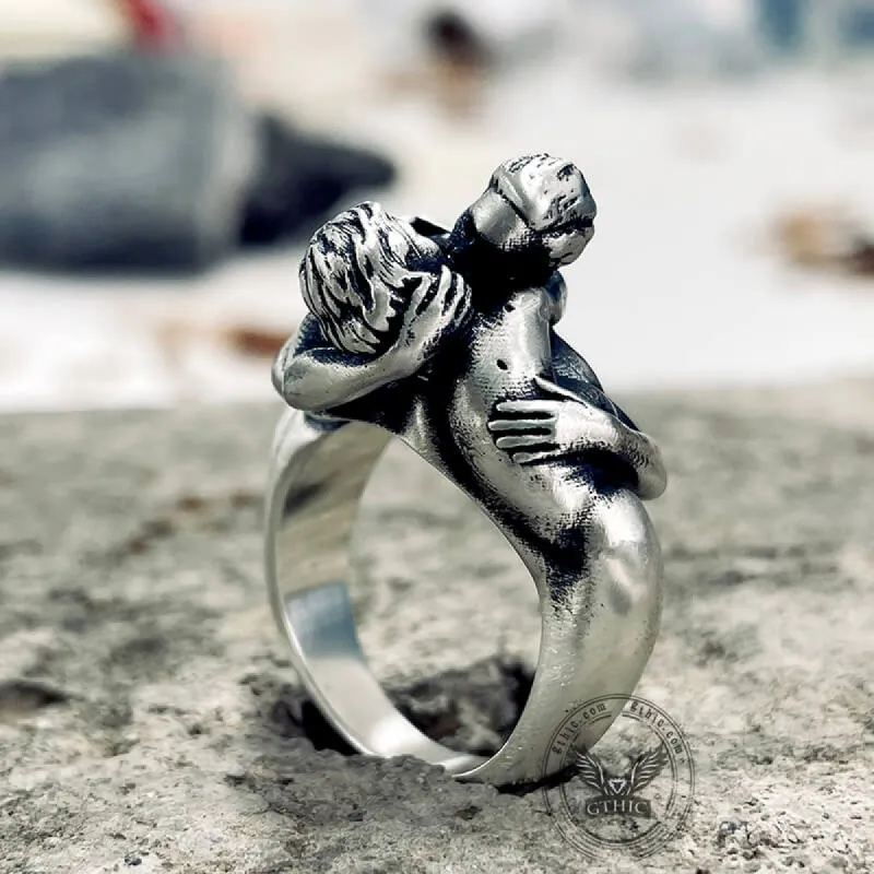 Fiery Love Kiss Sterling Silver Couple Ring sold by GTHIC
