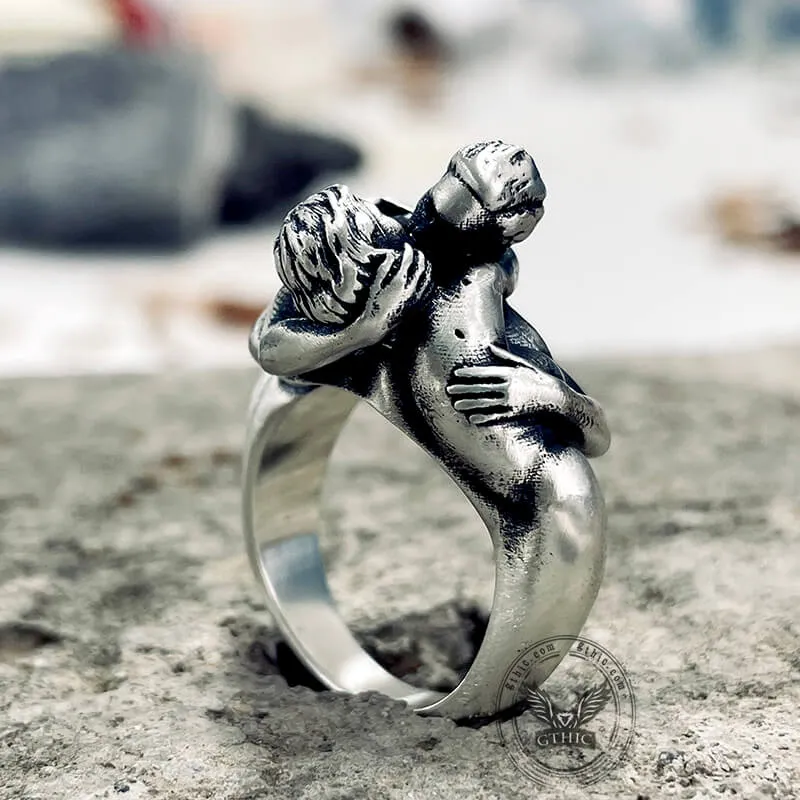 Fiery Love Kiss Sterling Silver Couple Ring sold by GTHIC