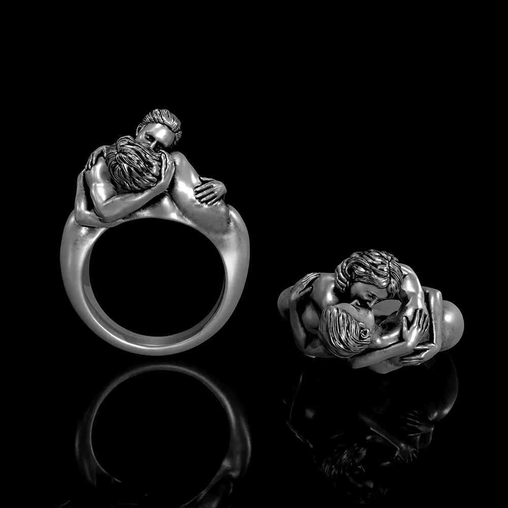 Fiery Love Kiss Sterling Silver Couple Ring sold by GTHIC product image thumbnail 2