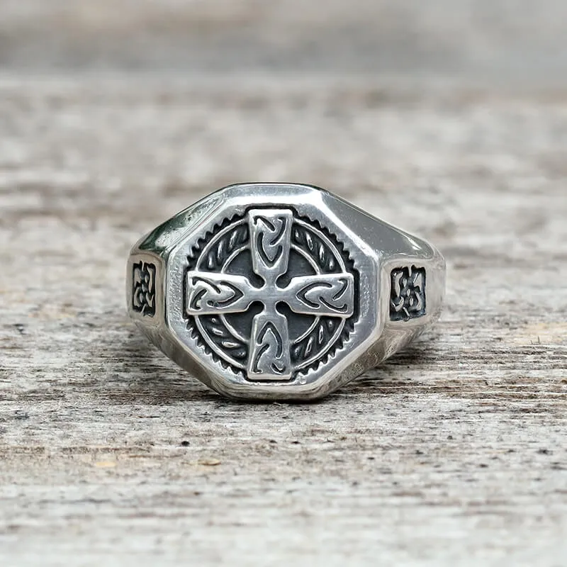 Celtic Cross Stainless Steel Viking Ring sold by GTHIC