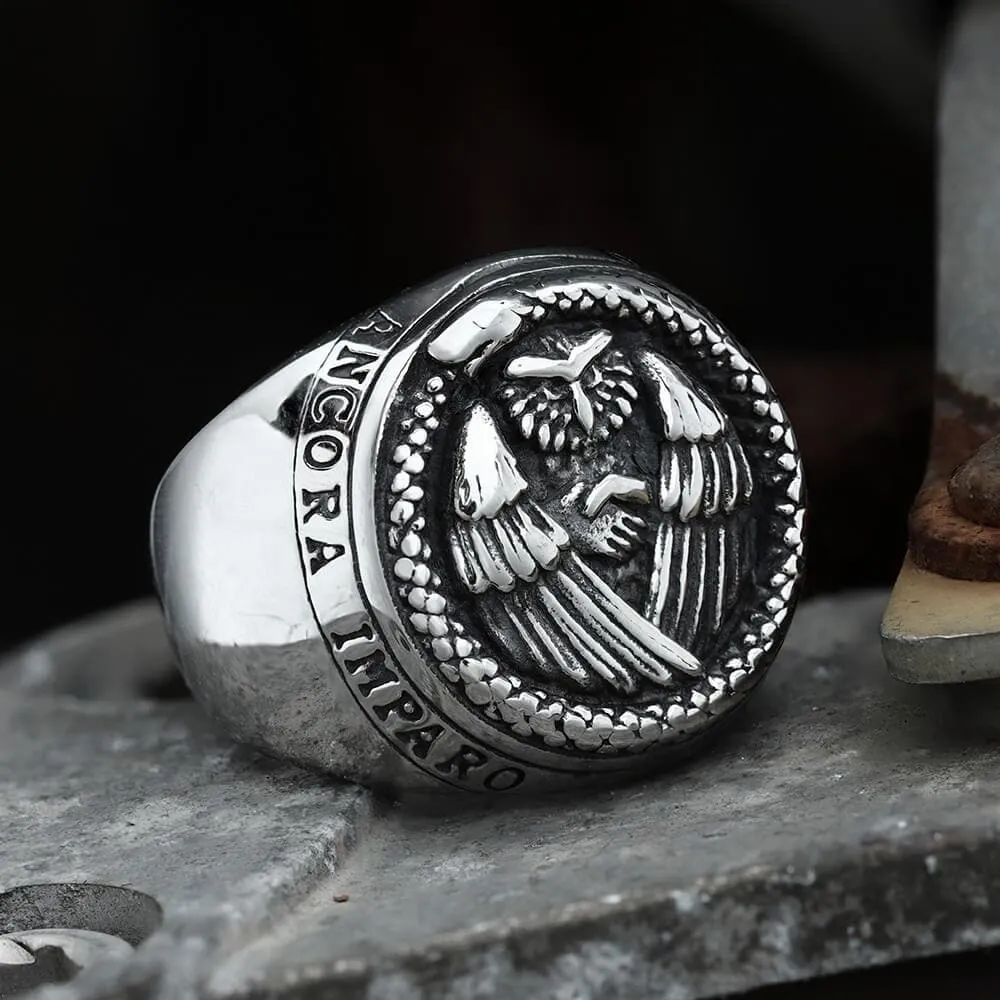 Owl And Ouroboros Stainless Steel Ring sold by GTHIC product image thumbnail 3