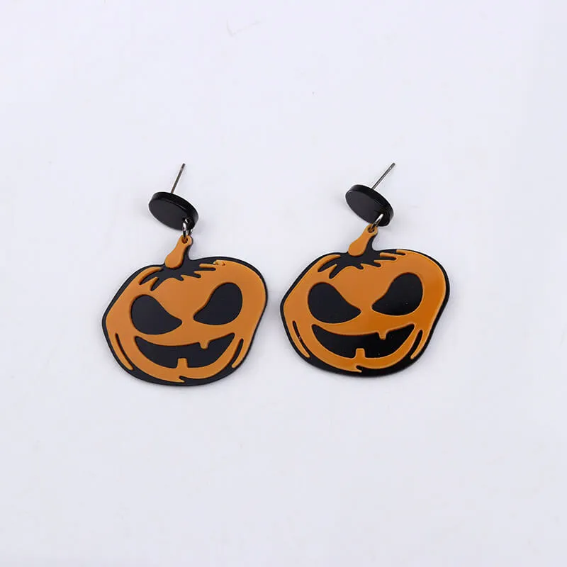 Spooky Pumpkin Acrylic Halloween Earrings sold by GTHIC