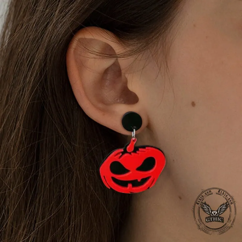 Spooky Pumpkin Acrylic Halloween Earrings sold by GTHIC product image thumbnail 2
