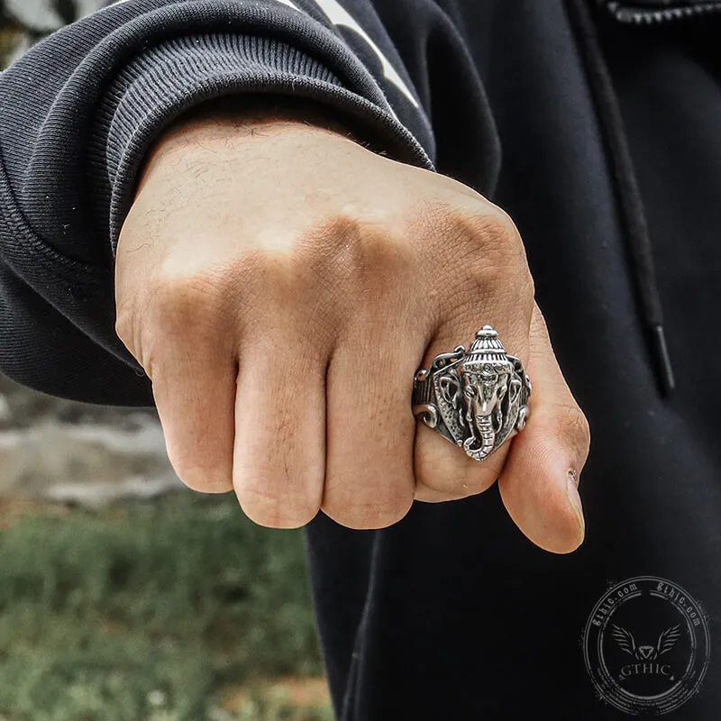 Auspicious Elephant Stainless Steel Animal Ring sold by GTHIC product image thumbnail 2