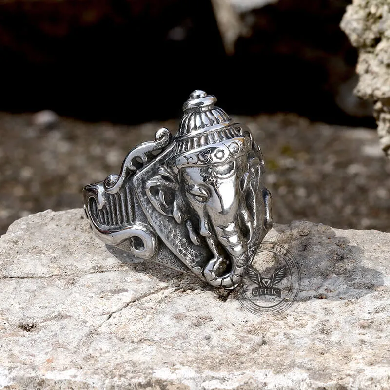 Auspicious Elephant Stainless Steel Animal Ring sold by GTHIC product image thumbnail 4